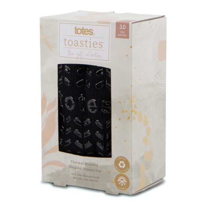 totes toasties® Ladies 3.0 Tog Thermal Original Slipper Socks Black Extra Image 1